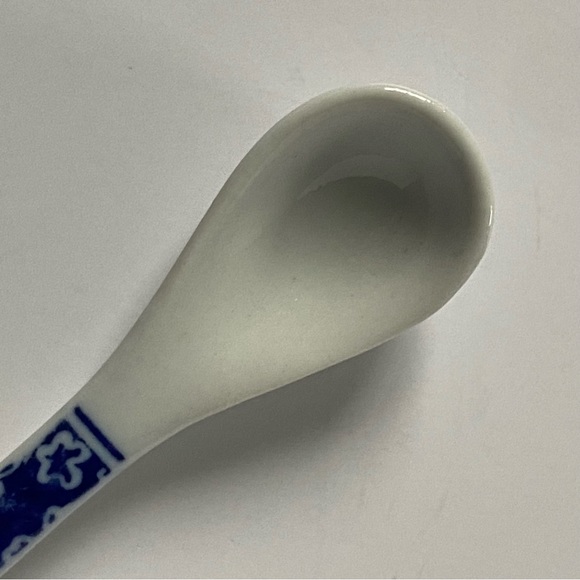 St. Dalfour Porcelain Spoon Blue White Jam Condiment Sugar 7.25" French Pottery - Picture 7 of 13